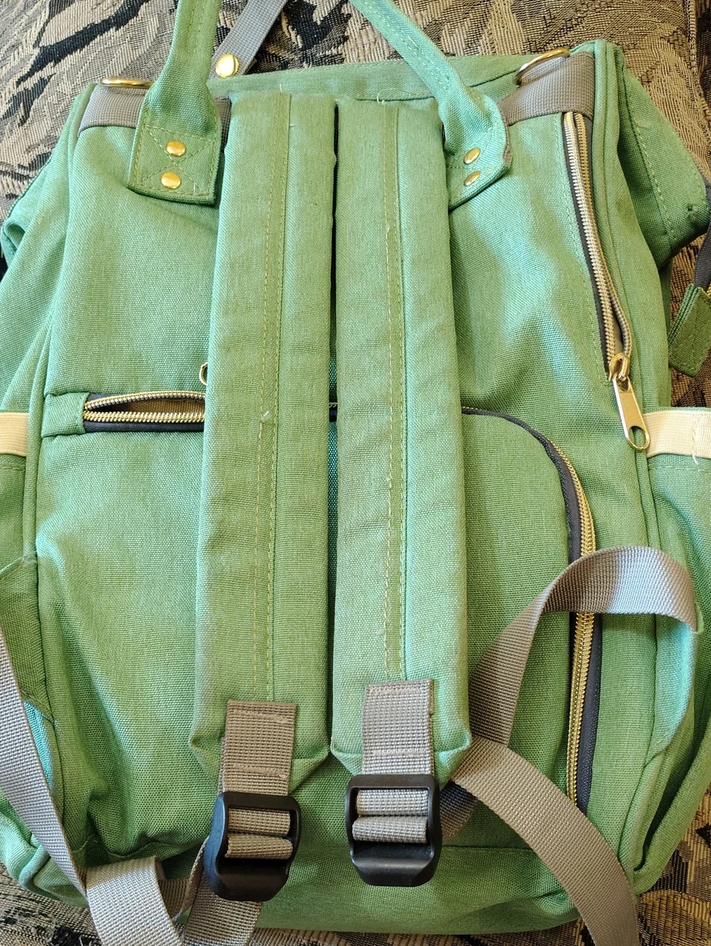 LEQUEEN Mint Green Diaper Bag Backpack